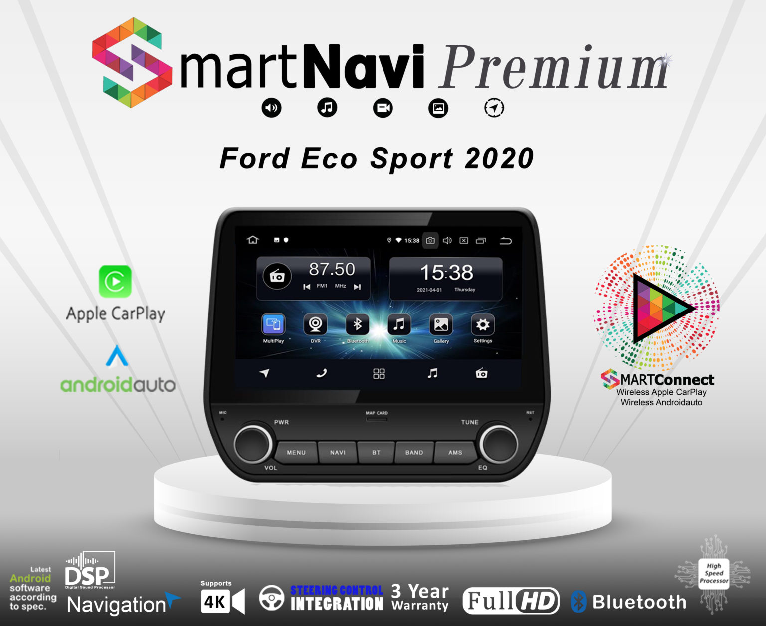 Ford Eco Sport 2020 Android Apple Car Play InDash Navigation Multimedia - Image 2