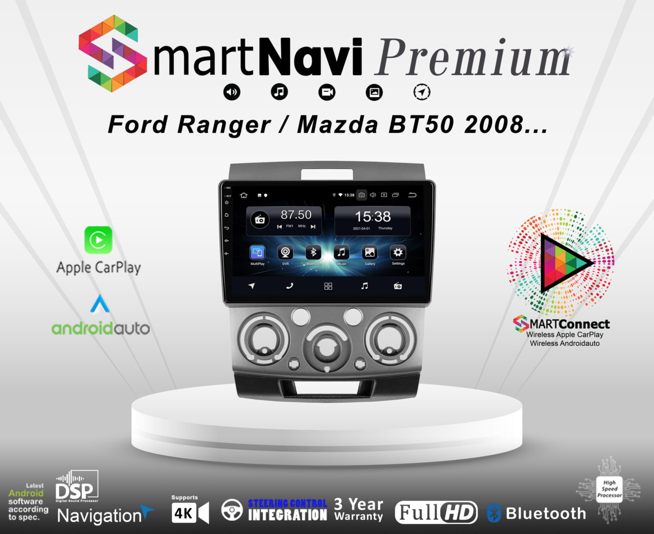Ford Ranger, Mazda BT50 2008... Android Apple Car Play InDash Navigation Multimedia - Image 2