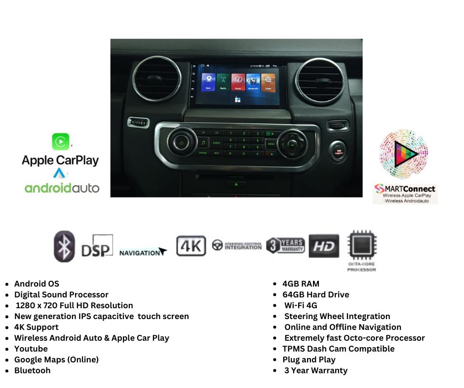 Land Rover Discovery 4 Android Apple Car Play InDash Navigation Multimedia - Image 2
