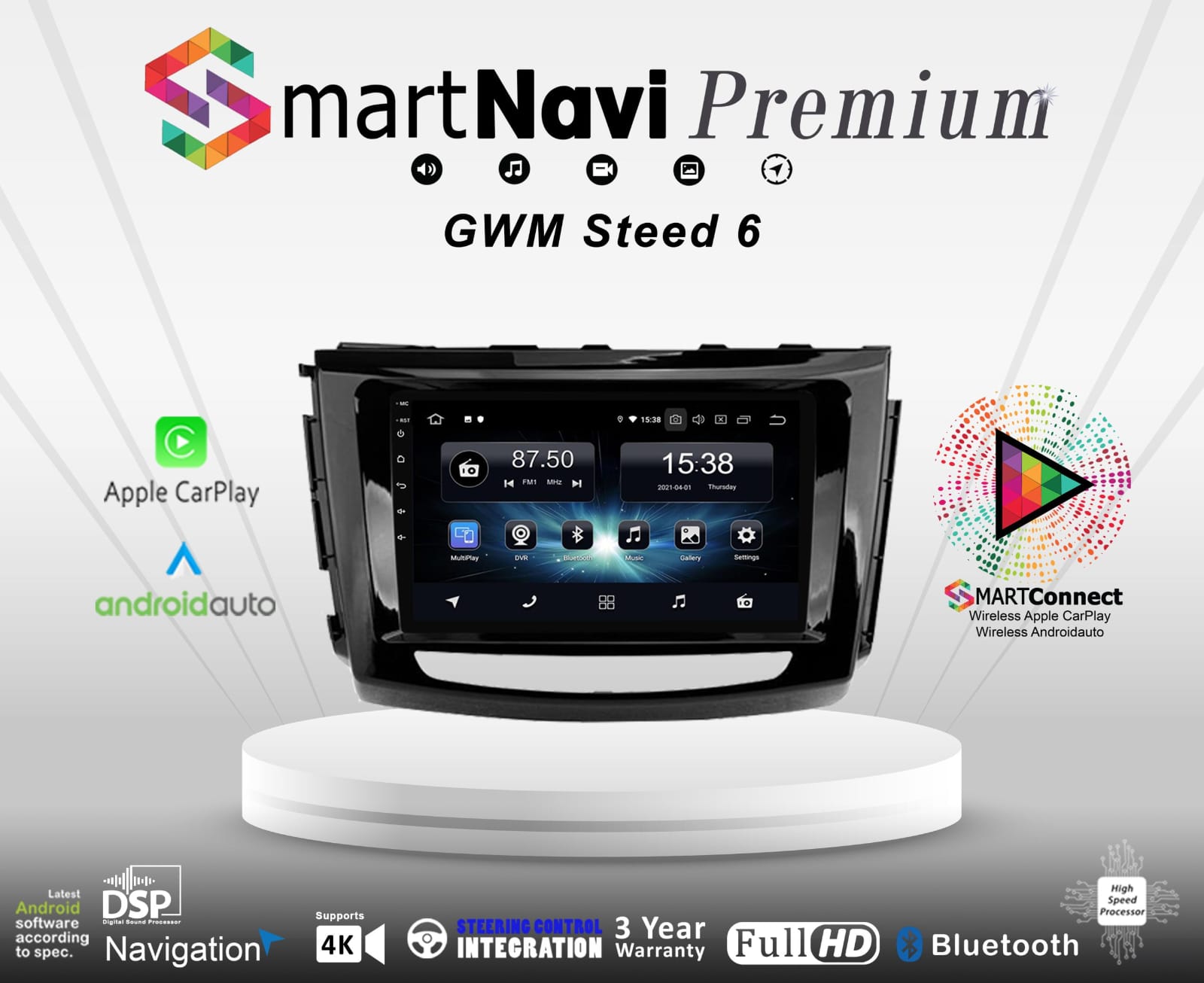GWM Steed 6 Android Apple Car Play InDash Navigation Multimedia - Image 2
