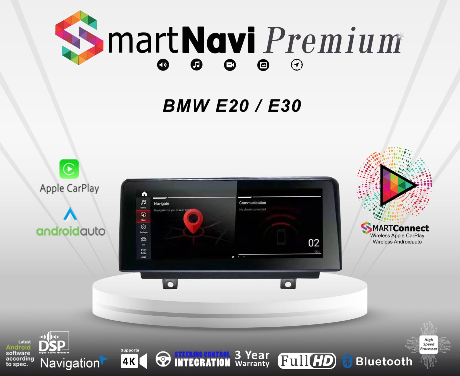 BMW E20,E30 Android Apple Car Play InDash Navigation Multimedia - Image 2