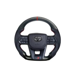Toyota Land Cruiser 300 Carbon Fibre Steering Wheel with Red Stitching