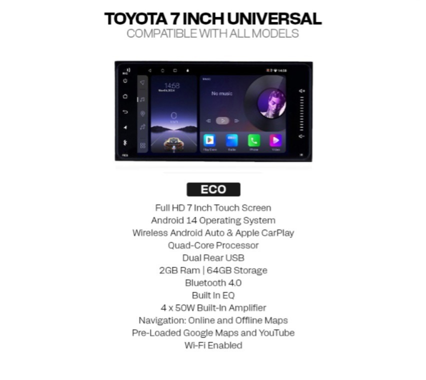 Toyota 7" Universal Eco Multimedia Player - Image 2